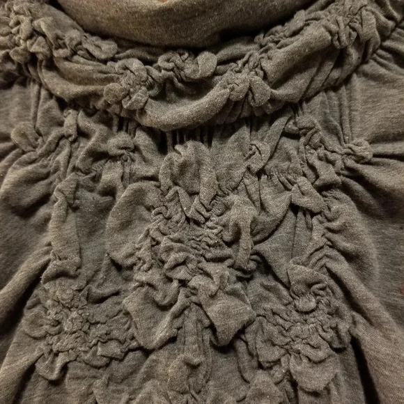 Anthro Deletta Gathered Ruched Top, Gray, Medium - Picture 3 of 6